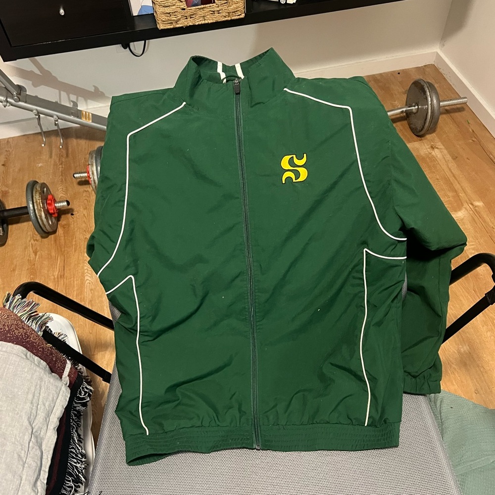 Sherbrooke Russell Athletic Green Jacket with Yellow Accents